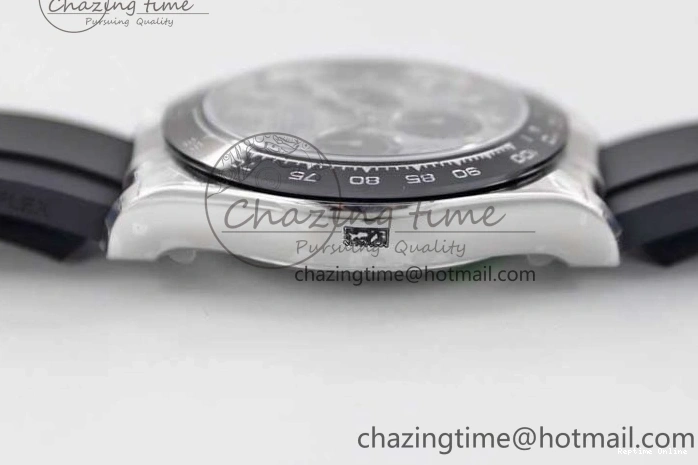 0509 WeatherProof Daytona 116519 SS TWF 1:1 Best Edition 904L Steel Gray Meteorite Black Dial on Oysterflex Strap A 2410